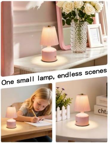 Table Lamp for Bedroom, Small Bedside Lamp Warm Light Touch Nightstand Lamp