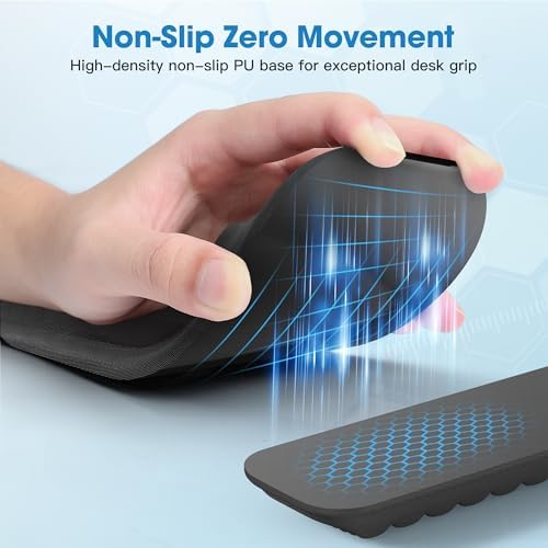 MEKASS Keyboard Wrist Rest, Soft Memory Foam Wrist Support, Keyboard Hand Rest Pad for Wrist Pain Relief, Keyboard Wrist Guard for Long Hours of Work, Gaming, Studying（Classic Black）