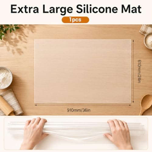 Extra Large Silicone Mat 24 x 36 Inches Clear Silicone Mats for Crafts