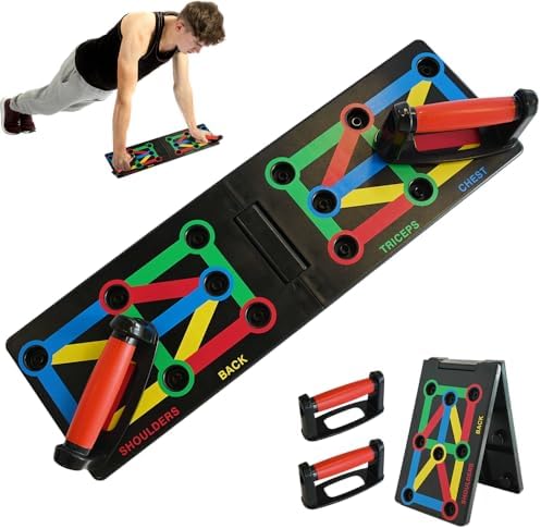 Ram® Foldable 24 IN 1 Multi Function Fat Burn Strength Training Push Up Board Upper Body Chest Back Triceps Home Gym Workout