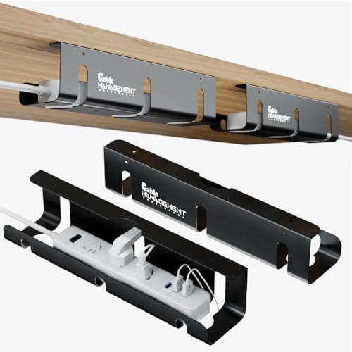 Under Desk Cable Management Tray, 2-Pack 16" Cable Raceway