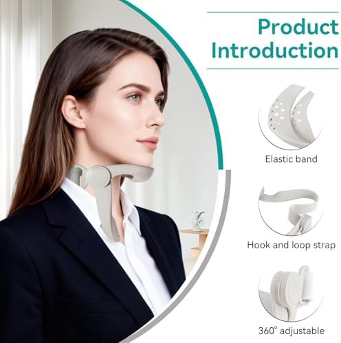 Agatige Neck Brace for Posture, 360 Degree Adjustable Neck Support Posture Spine Corrector Neck Brace Cervical Traction Device for Women and Men Cervical Spine Pressure Relief (1PCS)