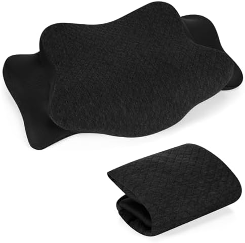 HunnmingRe Pillow Case for Cervical Neck, Black, Queen Size