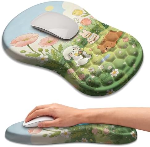 Ergonomic Mouse Pad with Wrist Rest, Memory Foam Wrist Support,Massage Bump