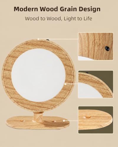 Wall Lights, Rechargeable Magnetic Wall Sconce with Remote, Wood Grain-2Pcs