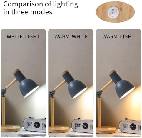 Adjustable Wooden Arm Desk Lamp, Table Lamp for Reading office Bedroom