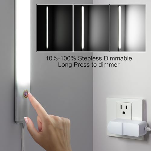 LED Under Cabinet Lighting with Touch Switch, Dimmable Under Cabinet Lights, Under Counter Lighting for Desk, Cold White 6000K