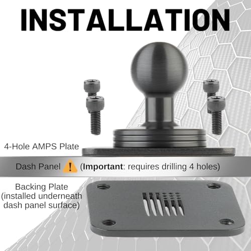 Bulletpoint Heavy Duty Vehicle Tablet Mount with Adjustable Mounting Arm Articulating Joint 20mm AMPS Ball Dash Mount