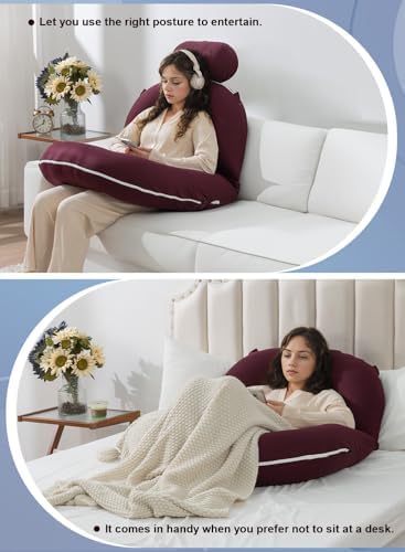 INSEN Reading Pillow, Back Pillow for Sitting in Bed and Couch, Gaming Pillow for Adults, Sit Up Support for Bed