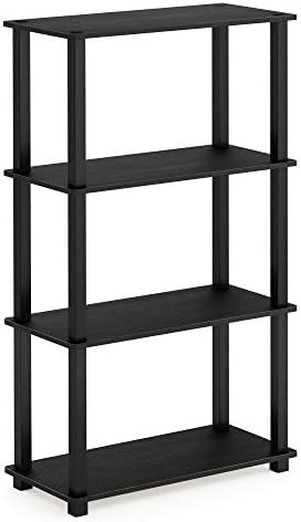 Furinno TURN-S-TUBE Toolless 4-Tier Storage Shelves, Book Shelf, Americano