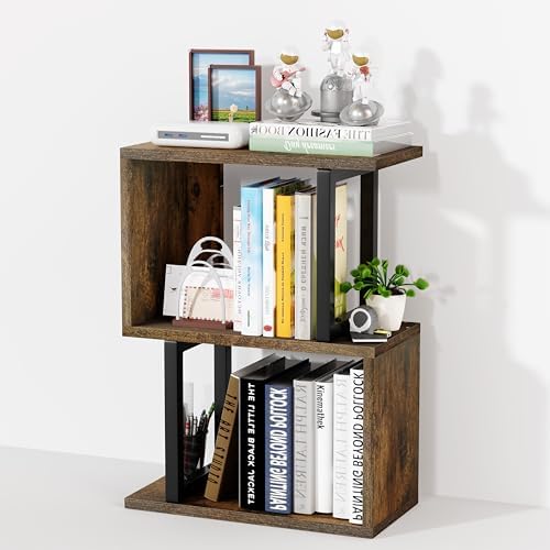 Desk Organizer & Desk Hutch Shelf, Wood, Rustic Brown