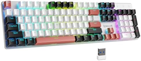 Redragon Wireless Mechanical Gaming Keyboard, Tri Mode BT/2.4G/USB-C Hot Swappable Custom Keyboard, RGB Backlit Computer Gaming Keyboards, PBT Keycaps, Programmable for PC/Tablet,K671WBR-KS