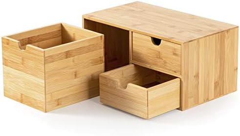Bamboo Desk Drawer Organizer, Desktop Organizer with Drawers(3 Drawers)
