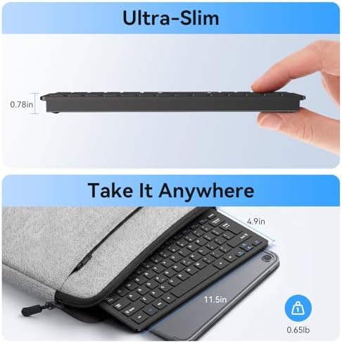 TECKNET Wireless Keyboard and Mouse Combo, 2.4G Mini Cordless Computer Keyboard and Mouse Set, Silent Adjustable 1600 DPI, Quiet Click, Lag-Free for Computer, Laptop, PC, Windows, Mac, Chrome OS