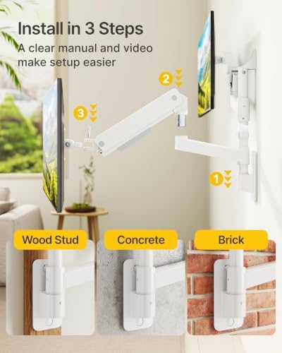 monTEK Vertical Dual Monitor Wall Mount for 17-35" Screens, 35.2 Lbs Each