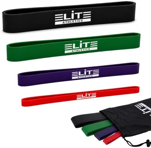Heavy Thick Resistance Bands Set of 4, 5X Thicker, Short Monster Band, Deadlift Band, Loop Resistance Booty Bands, Glute Activation, Strength Training, Squats & Warm-Up