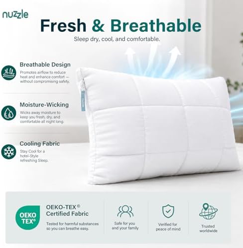 Nuzzle Pillow King Size Adjustable Neck Pillows,Soft Luxury Hotel Feel
