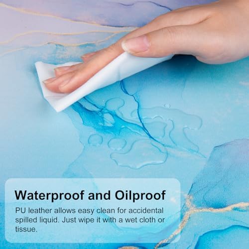 QIYI PU Leather Large Mouse Pad, Waterproof Desk Mat, 31.5" x 11.8", Fluid