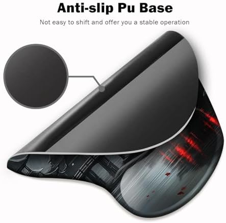 Ergonomic Mouse Pad with Wrist Rest,Gaming Mouse Pad with Wrist Support,Funny Mouse Pads for Desk,Computer Mousepad with Non-Slip Pain Relief PU Base,Cute Office Desk Accessories,Full Moon
