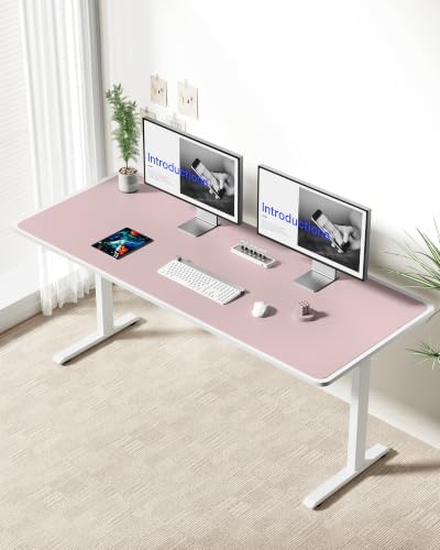 YSAGi Leather Desk Pad Protector, Office Desk Mat, Large Mouse Pad, Non-Slip PU Leather Desk Blotter, Laptop Desk Pad, Waterproof Desk Writing Pad for Office and Home (Grayish Lavender,55" x 24")