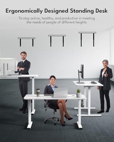 Electric Standing Desk, Gaming Desk, 48 x 24 Inch, White