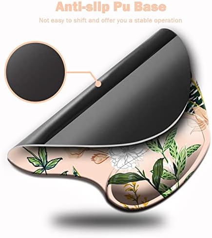 Ergonomic Mouse Pad with Wrist Support,Mouse Pads with Non-Slip PU Base for Home Office Working Studying Easy Typing & Pain Relief Pink