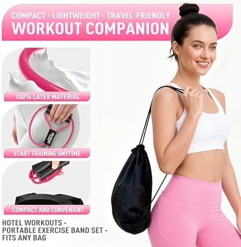 Figure 8 Resistance Bands for Arm, Back – 3-Level Latex Heavy Exercise Bands with Handles for Strength Training, Full Body Workout, Physical Therapy, Pilates, Yoga, Home Gym Equipment for Women