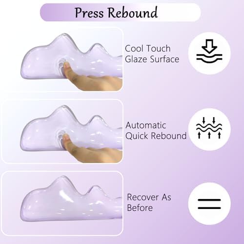 Gel Mountain Wrist Rest for Keyboard and Mouse Abstract Clear Purple Keyboard Wrist Rest Transparent Ergonomic Cute Minimalist Mouse Wrist Pad Cool Silicone Non-Slip Support for Computer Office Decor