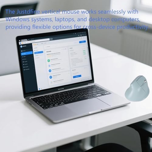 Wireless Ergonomic Vertical Mouse - Silent Clicks, Comfortable Grip & Carpal Tunnel Relief - Ideal for Office Work, Home Use & Multi-Device Compatibility (Green)