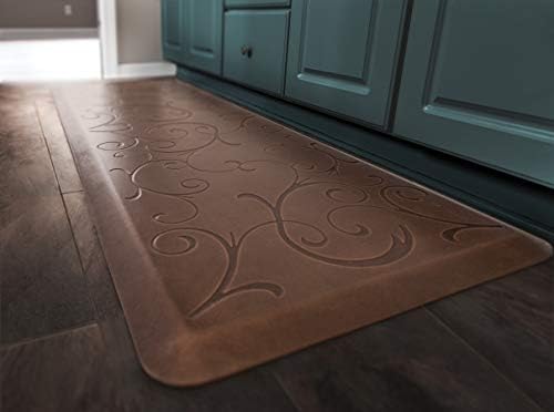 WellnessMats Bella Collection Anti-Fatigue Floor Mat, Polyurethane - Ergonomic Support Pad for Home, Kitchen, Garage, Office Standing Desk - Water Resistant - Made in USA