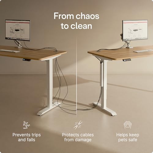 Desktronic Magnetic Cable Management Tray — No Drill Under Desk Cord Organizer, Holds 10 Cables, Reinforced Steel Cable Holder for Home Office, Gaming Setup & Sit-Stand Desks