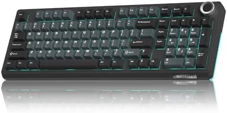 SOLAKAKA KI99 Pro Wireless Mechanical Keyboard with Quiet Switch, Hot Swappable Pre-Lubed Switches with RGB Backlit, Gasket Structure Computer Gaming Keyboard (BlackBlue, Silent Switch)