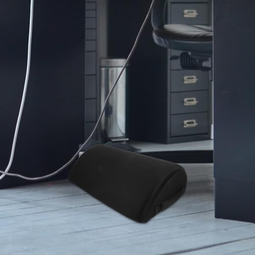 Semi Cylindrical Office Foot Rest Cushion for Feet and Legs Black