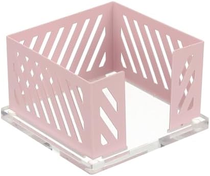 PATIKIL Sticky Note Holder, 4x4 Metal Note Dispenser for Classroom Home Office Desk Organizers Accessories Supplies, Pink