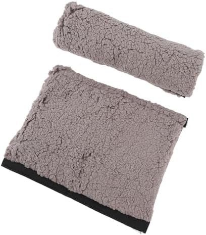 Brrnoo Sheepskin Chair Armrest Pad, Fleece Armrest Cushion for Chairs, Enhanced Comfort and Skin Protection Armrest Protector for Home or Office Use Fits Most Chairs (Grey)