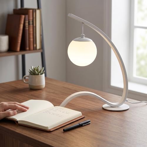10.8x13.6in LED Bedside Lamp for Home Residents Reading Studying Working,Anti Glare Eye Caring Light Reduces Visual Fatigue,3 Brightness Levels 3 Color Temperatures (White)