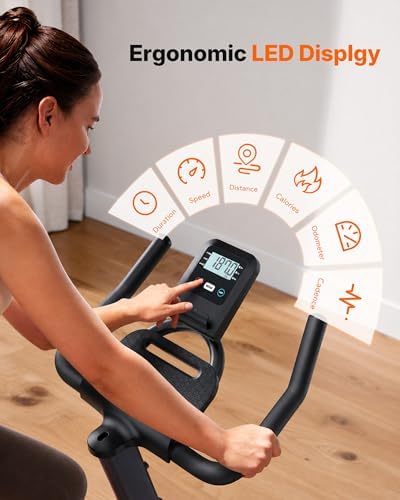MERACH Magnetic Exercise Bike, Heavy Duty Stationary Bike for Home Gym