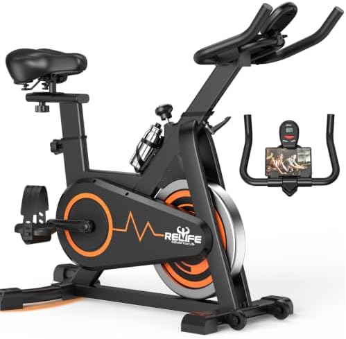 RELIFE REBUILD YOUR LIFE Exercise Bike, Friction Stationary Bike for Home