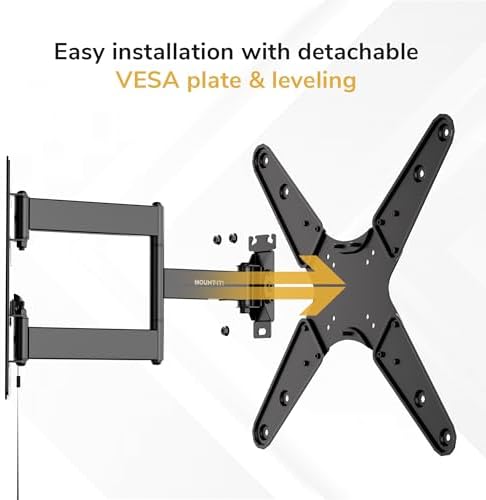 Mount-It! Lockable RV TV Mount 23-55 Inch, Full Motion RV TV Wall Mount for Camper, Travel Trailer & Motorhome, Pull Cord Locking Mechanism, Quick Release, Heavy Duty VESA 75x75-400x400, 77 lb