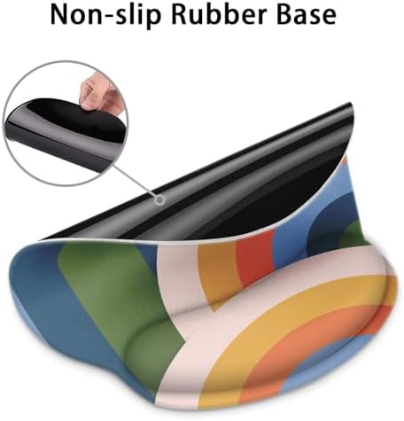 Britimes Ergonomic Mouse Pad with Wrist Support, Rainbow Abstract