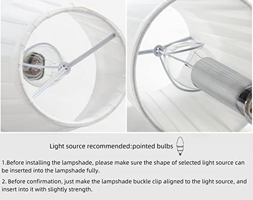 Fuloon Clip on Chandelier Lamp Shades, 3.3x4.3x4.7 in, Small Sconce Shades for Candelabra Bulbs, European/French Country/Modern Style(6 Pack, White Pleats)