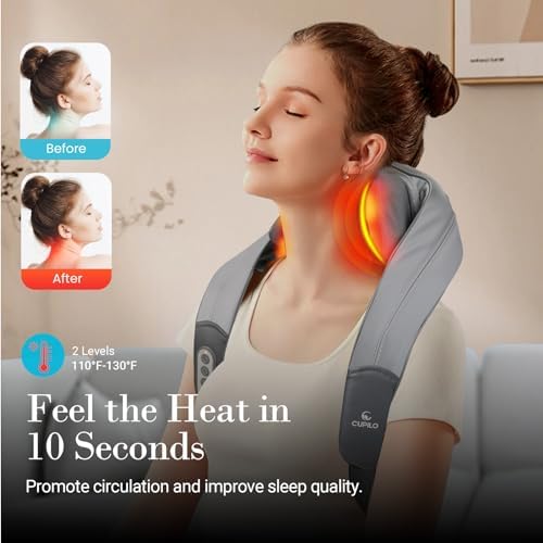 CuPiLo Cordless Neck and Shoulder Massager with Heat