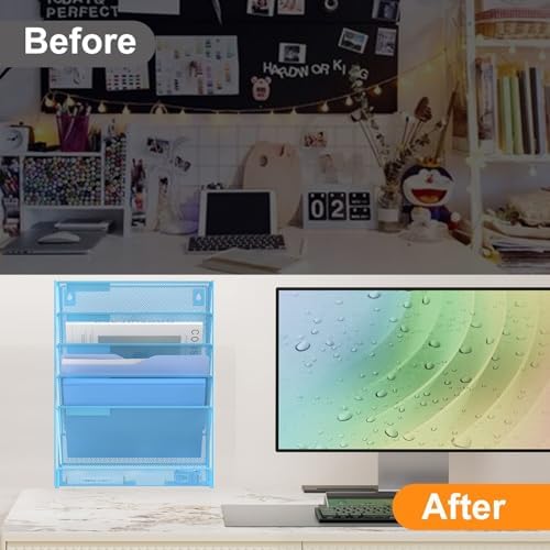 Kuntine.B Wall File Organizer Office Hanging Magazine Holder Wall File Organizer for Office Home