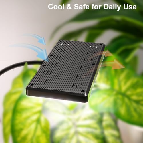 LBW Desk Grow Light for Indoor Plants, Full Spectrum Desk Plant Lamp with 4 Adjustable Goosenecks, Wide Coverage, Plug & Play, for Seedlings, Succulents & Houseplants