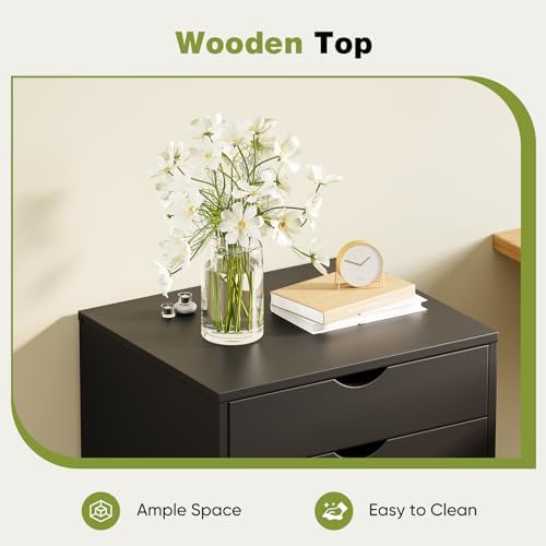 Sweetcrispy 5 Drawer Wooden Dresser, Storage Cabinets, Room Organization