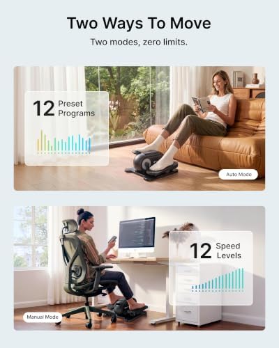 MERACH Under Desk Elliptical Machine, Seated Pedal Exerciser with Straps