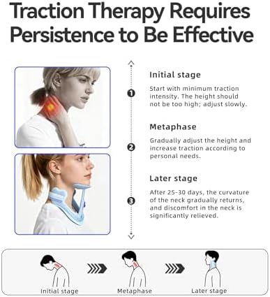 Neck Posture Corrector, Adjustable Cervical Collar for Pain Relief, Blue
