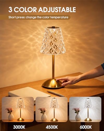 Nusogon 4 Pack Rechargeable Cordless Table Lamp, Touch Control Desk Lamp