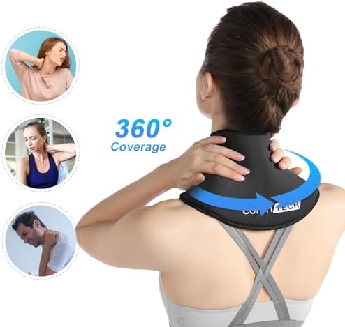 ComfiTECH Neck Ice Pack Wrap Gel, Cervical Cold Relief, M, 2 Packs