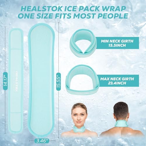 Neck Ice Pack Wrap, Reusable Cold/Hot Gel for Neck Pain, Icebluex2